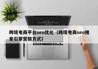 跨境电商平台seo优化（跨境电商seo搜索引擎营销方式）