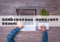 深圳微信小程序开发培训（深圳微信小程序开发培训机构）